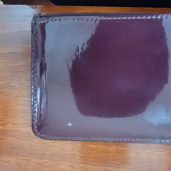 Coach Glossy Burgundy Red Patent Leather Coin Pouch Wristlet w keychain - Picture 12 of 15